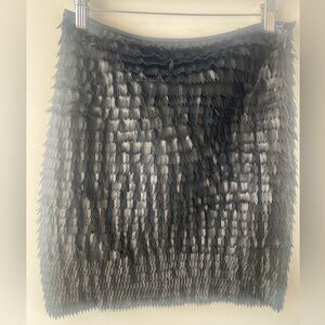 Max Studio Black Feathered Mini Skirt